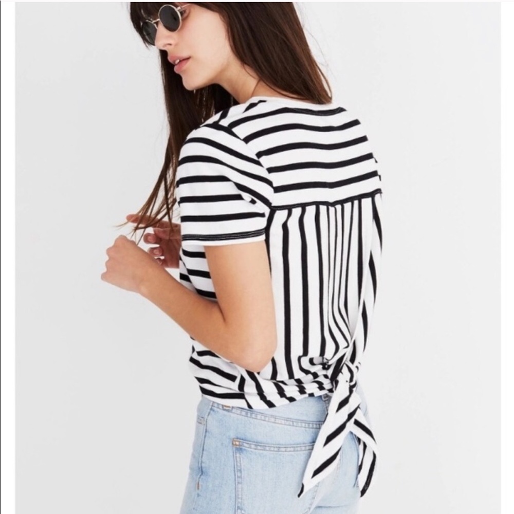 Madewell Striped Tie Back Tee